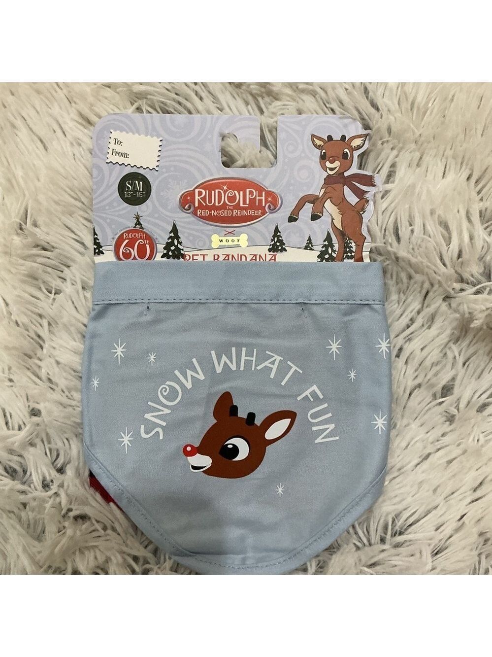 Rudolph the red nosed Reindeer small/medium pet bandana 13-15”